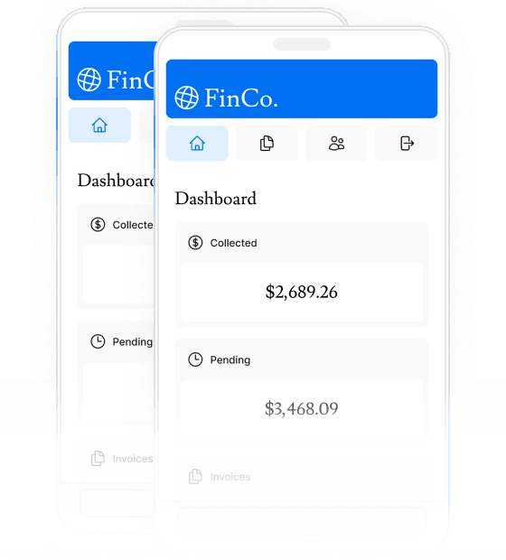 Screenshot of the dashboard mobile application